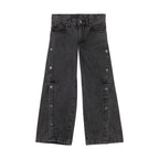 Denim Button Jeans Black
