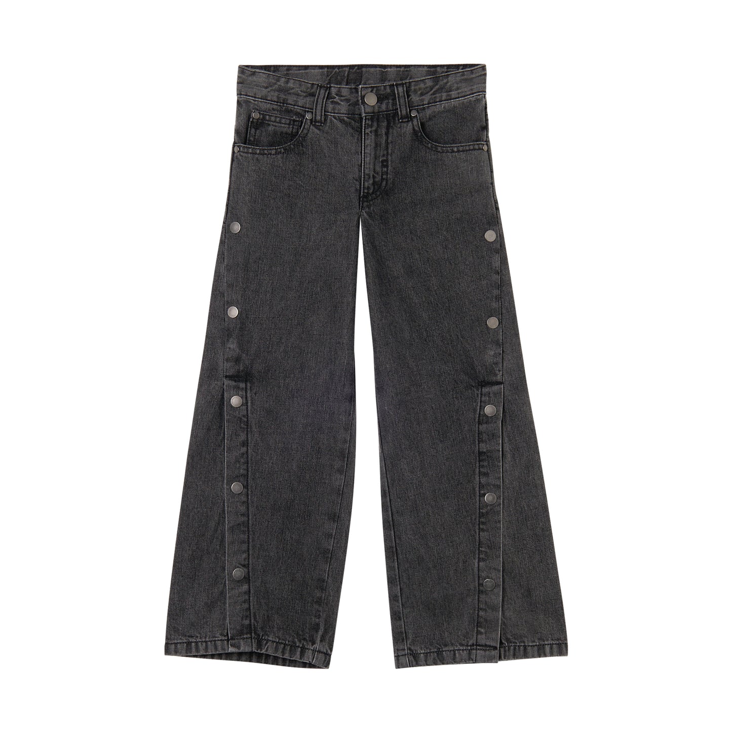 Denim Button Pants Black