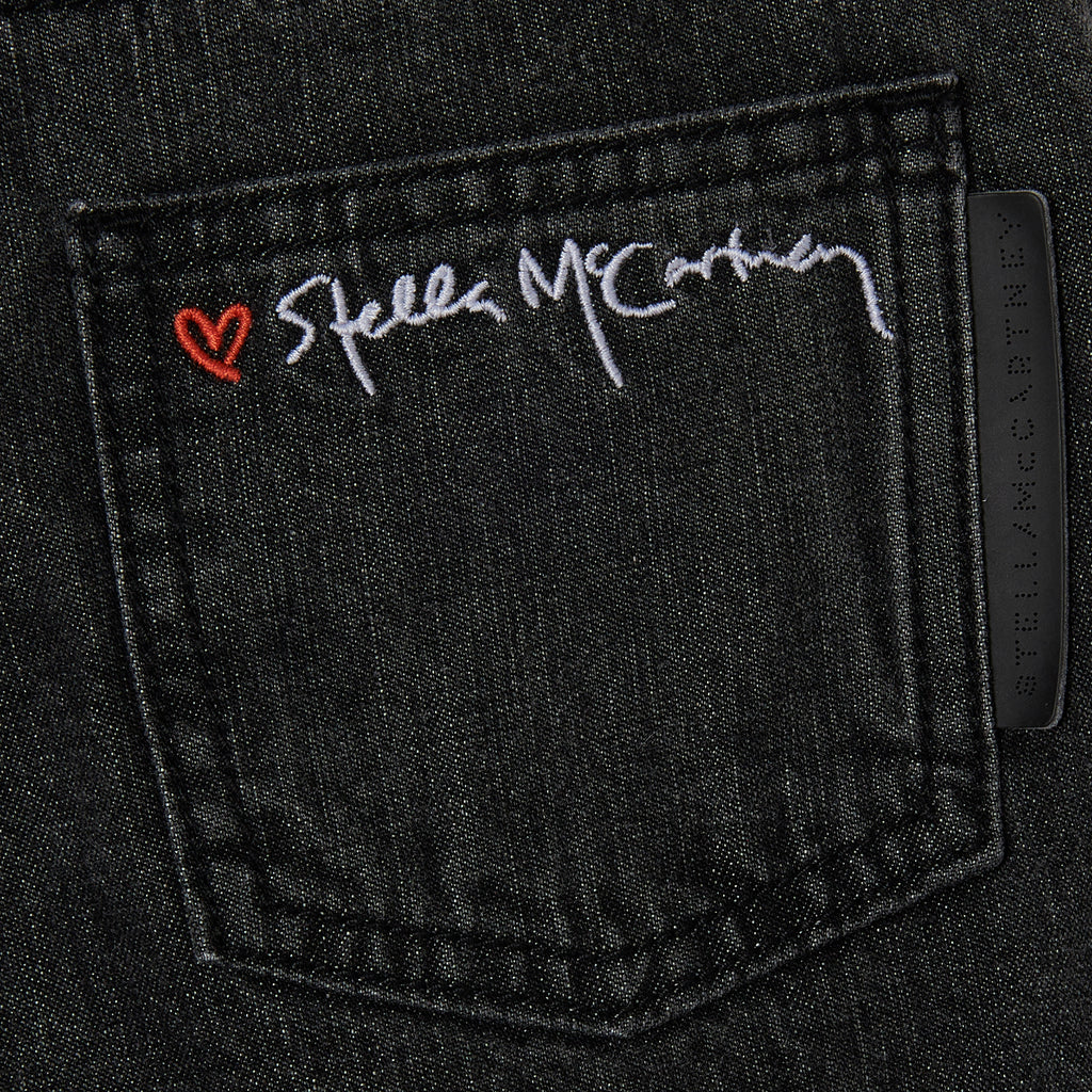 Denim Button Jeans Black