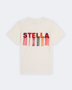 Тениска с надпис STELLA и ресни за момиче