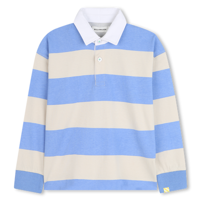 Striped Long-Sleeved Polo Shirt