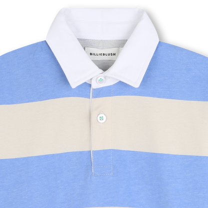 Striped Long-Sleeved Polo Shirt