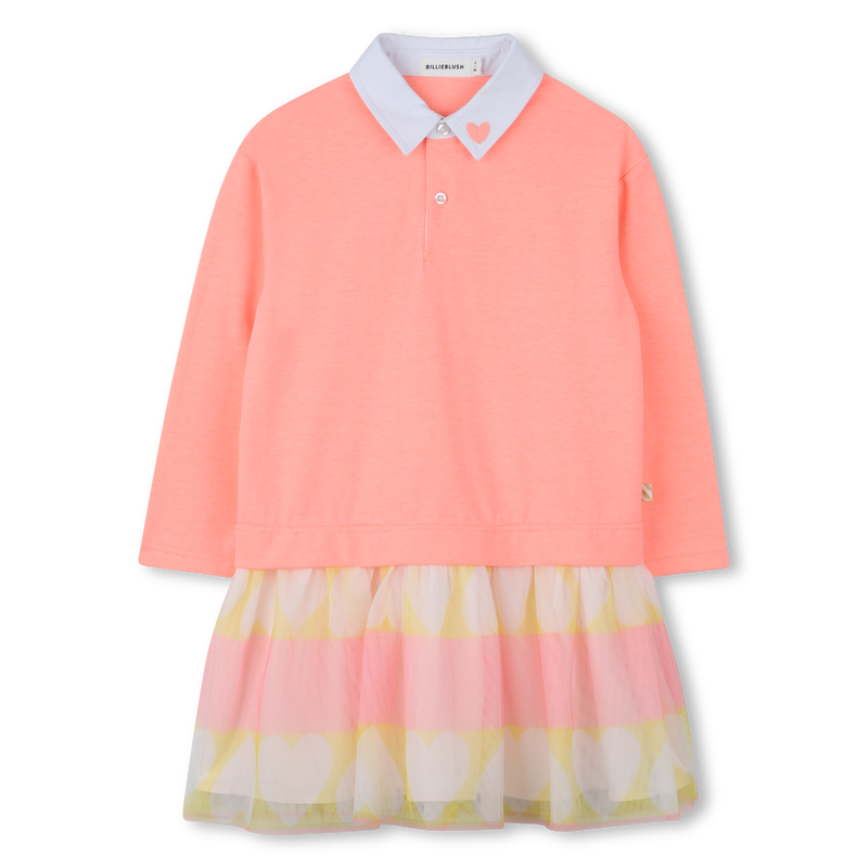 Bi-Material Peach Dress