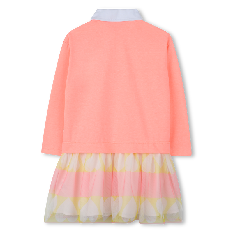 Bi-Material Peach Dress