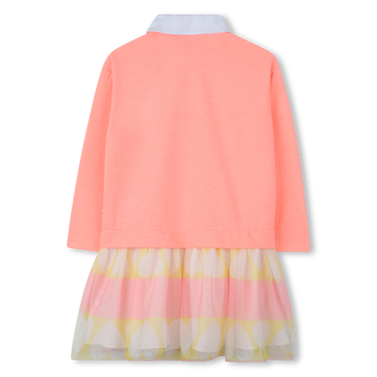 Bi-Material Peach Dress