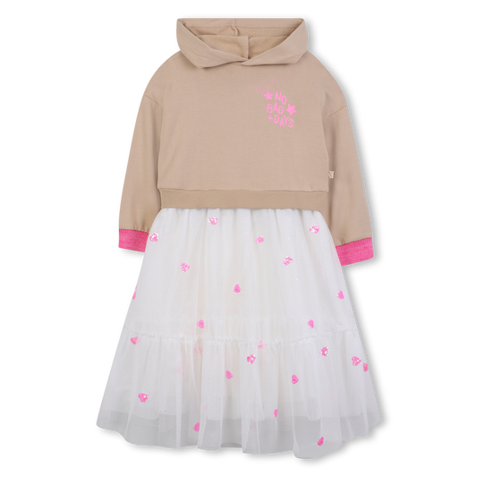 Bi-Material Hoodie Dress