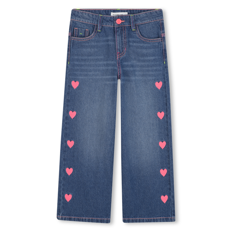 Pink Hearts Denim Pants