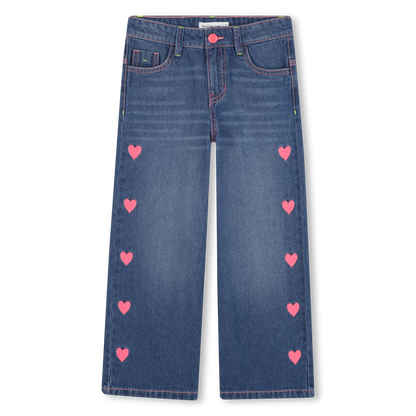 Pink Hearts Denim Pants