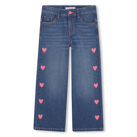 Pink Hearts Denim Pants