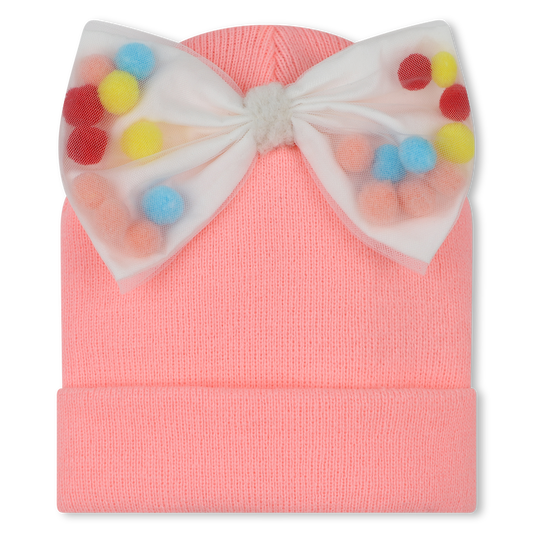 Bow And Pompom Hat