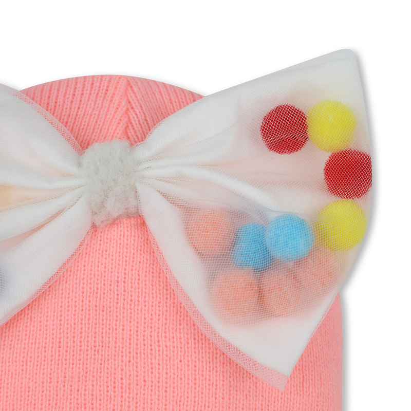 Bow And Pompom Hat
