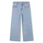Embroidered Denim Trousers