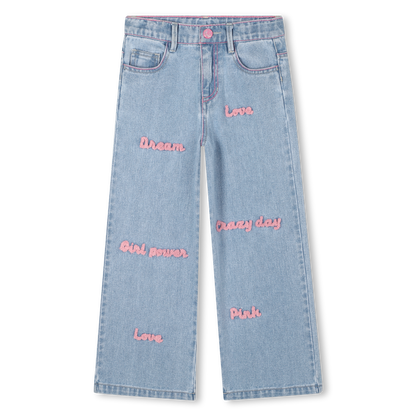 Embroidered Denim Trousers