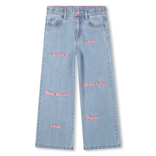 Embroidered Denim Trousers