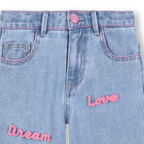 Embroidered Denim Trousers