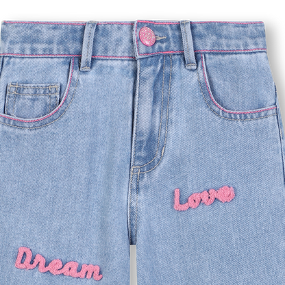 Embroidered Denim Trousers