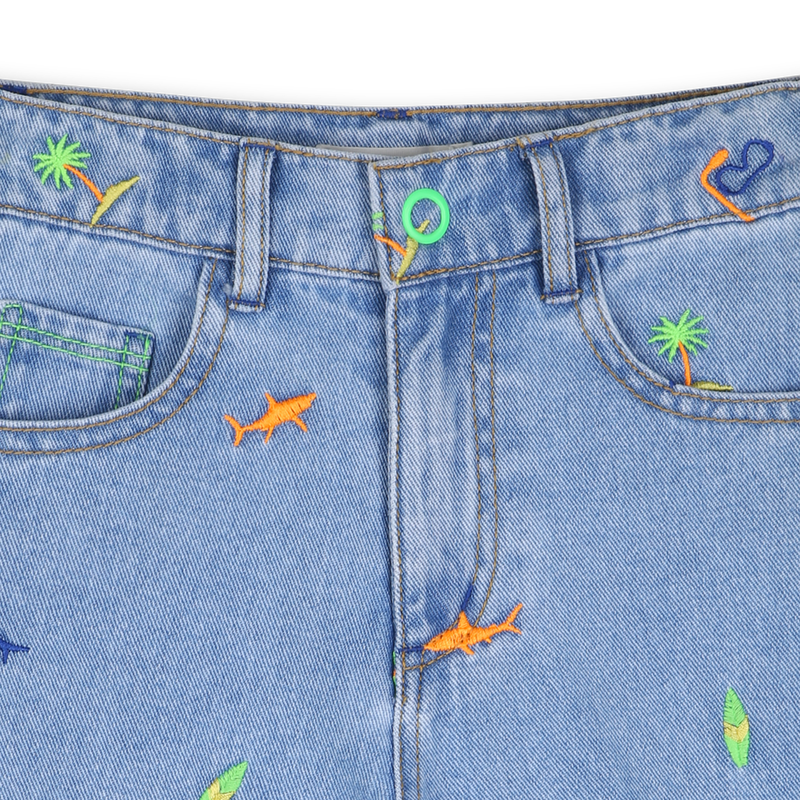 Denim Print Bermudas