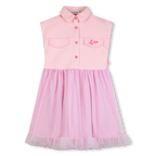 Bi-Material Pink Dress