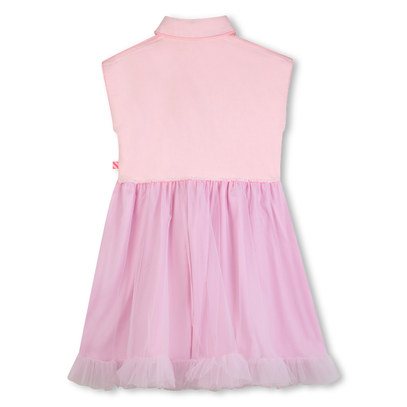 Bi-Material Pink Dress