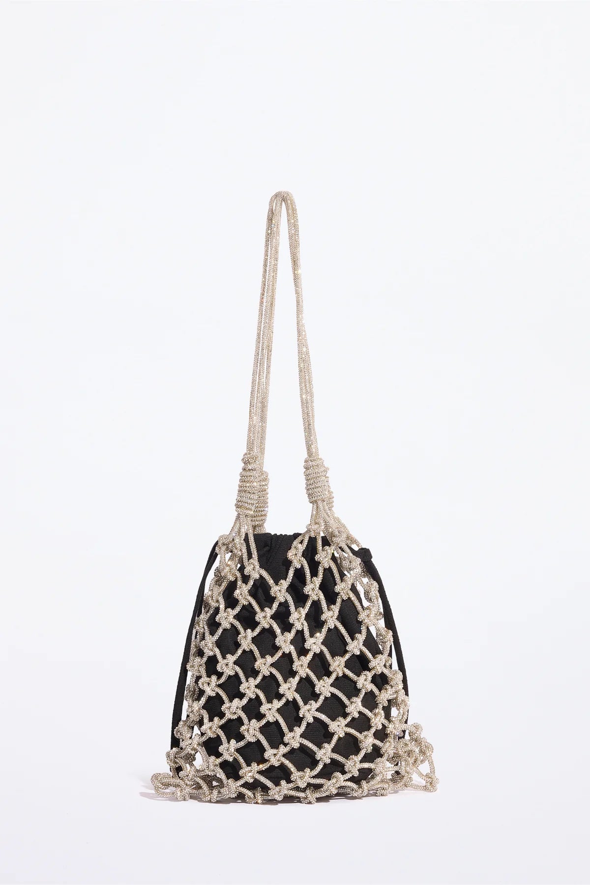 Crochet Bag With Rhinestone Cord