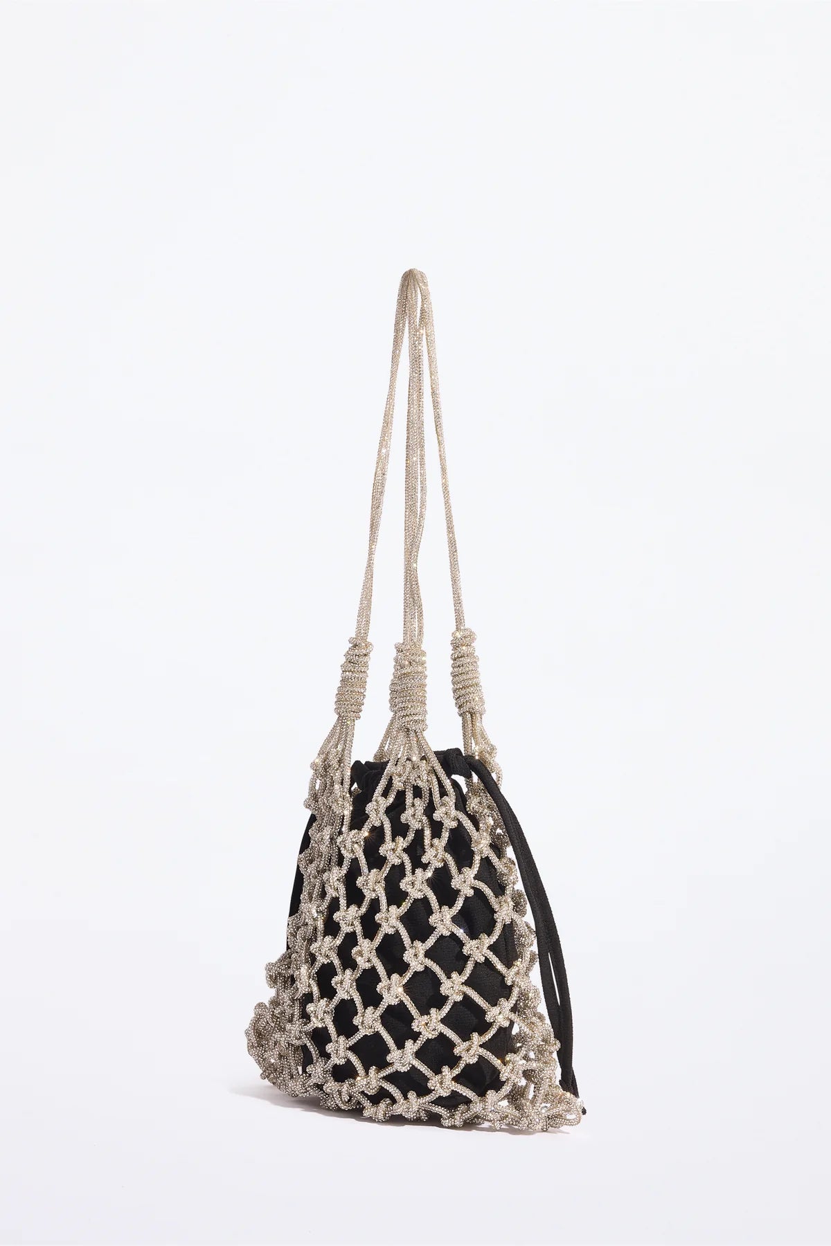 Crochet Bag With Rhinestone Cord