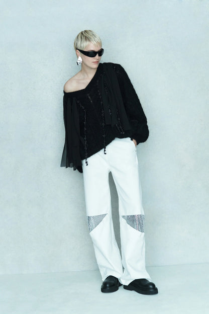 White Denim Trousers
