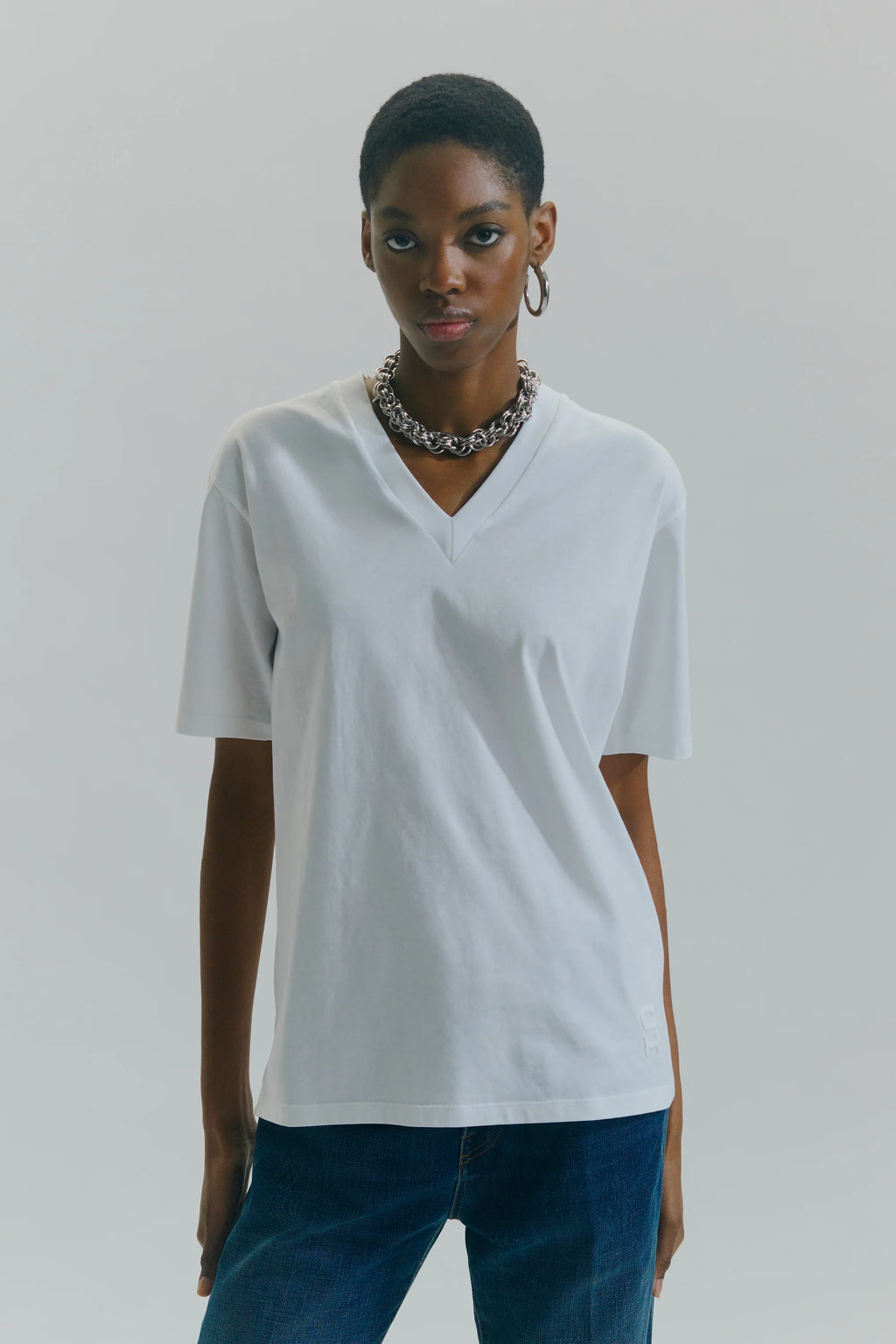 V-Neck T-Shirt With Logo