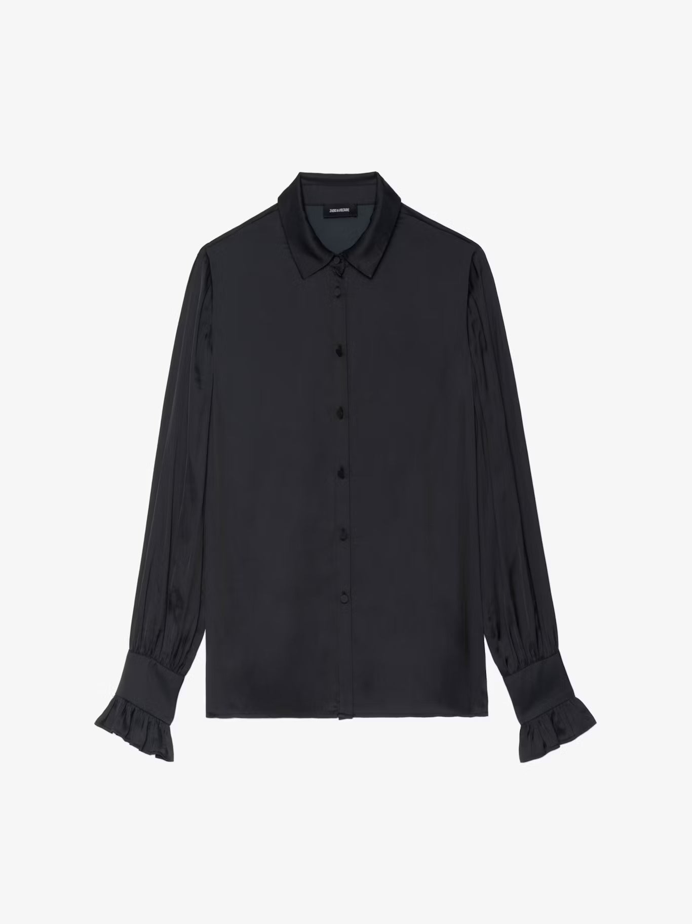 Thely Satin Black Shirt