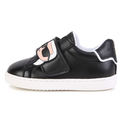 Black Karl Leather Sneakers