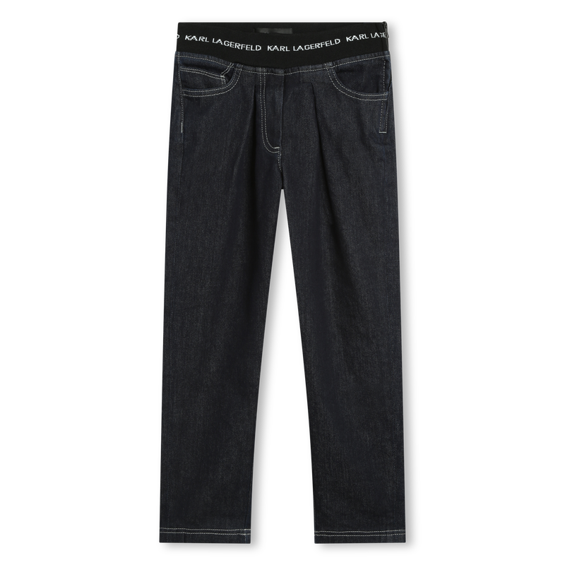 Denim Cotton Logo Pants