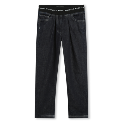 Denim Cotton Logo Pants