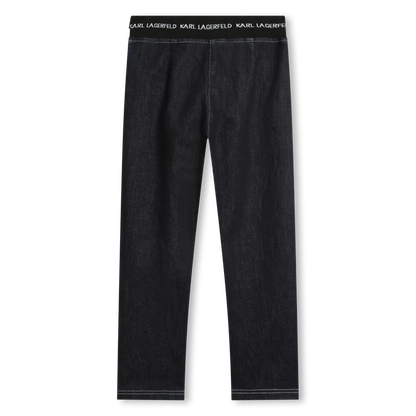 Denim Cotton Logo Pants