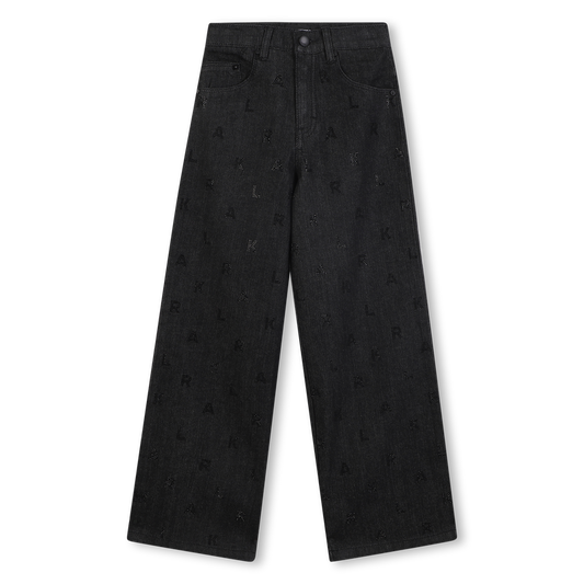 Denim Letter Print Pants