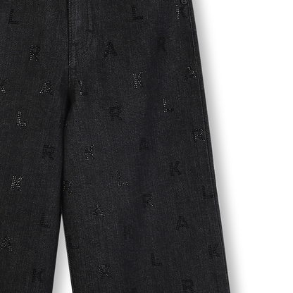 Denim Letter Print Pants