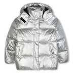 Silver Hooded Down Jacket