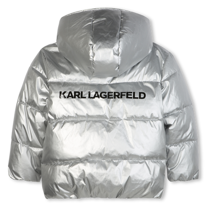 Silver Hooded Down Jacket