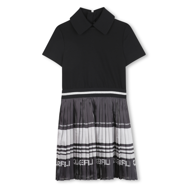 Short-Sleeve Pleated Dress