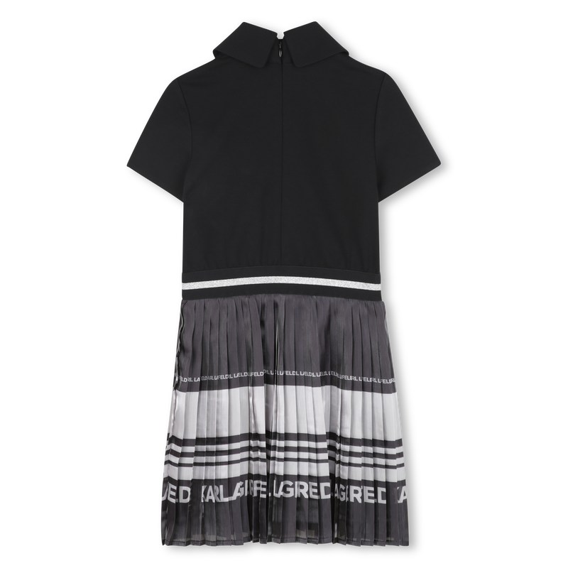 Short-Sleeve Pleated Dress