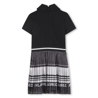 Short-Sleeve Pleated Dress