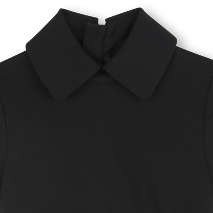 Short-Sleeve Pleated Dress