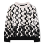 Black And White Fleece Sweatshirt