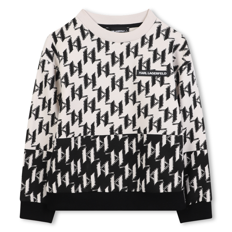 Black And White Fleece Sweatshirt