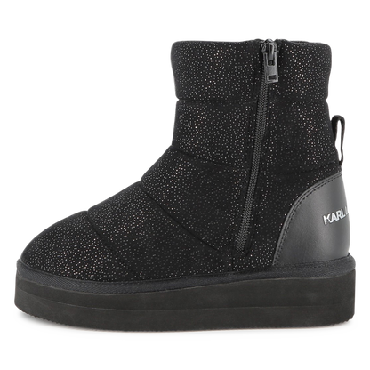 Sequined Textile Ankle Boot