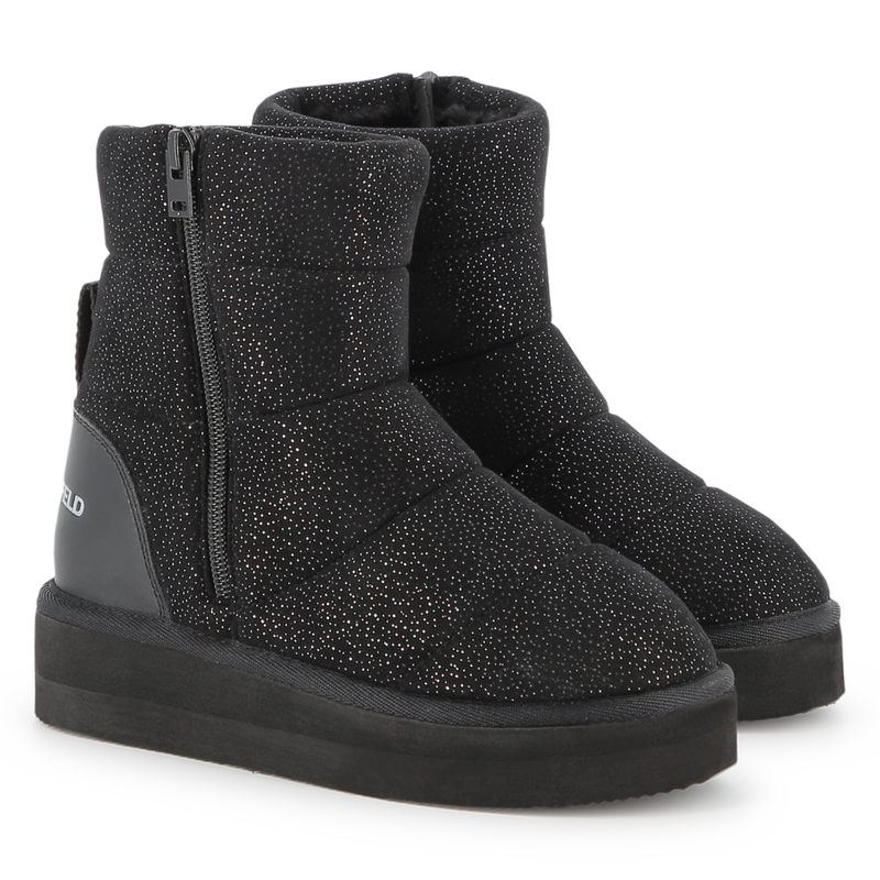 Sequined Textile Ankle Boot