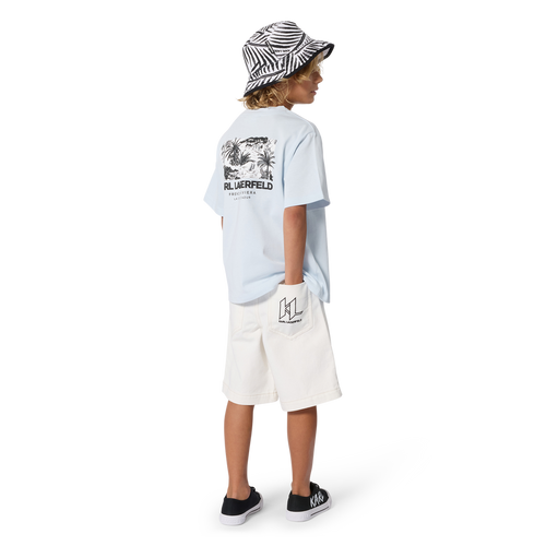 Light Blue Back Print T-Shirt