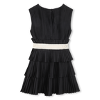Pleated Short-Sleeve Dress