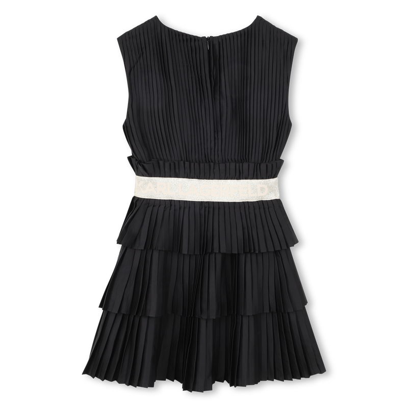Pleated Short-Sleeve Dress
