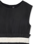Pleated Short-Sleeve Dress