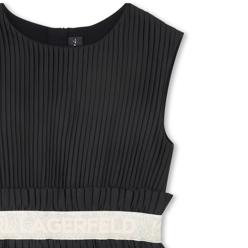 Pleated Short-Sleeve Dress