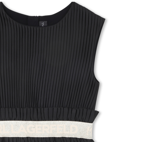 Pleated Short-Sleeve Dress